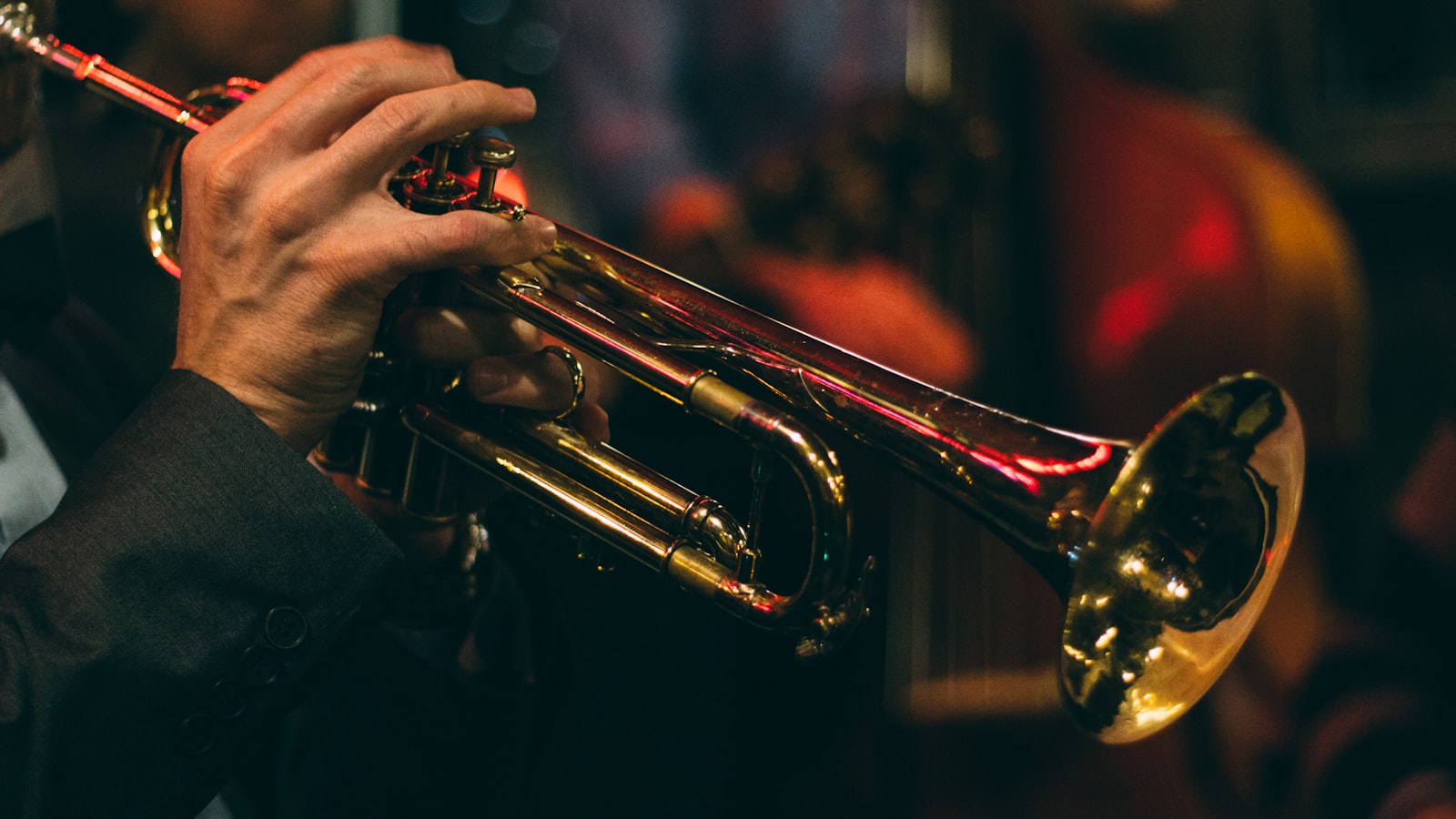 Trumpet player performing in a jazz club