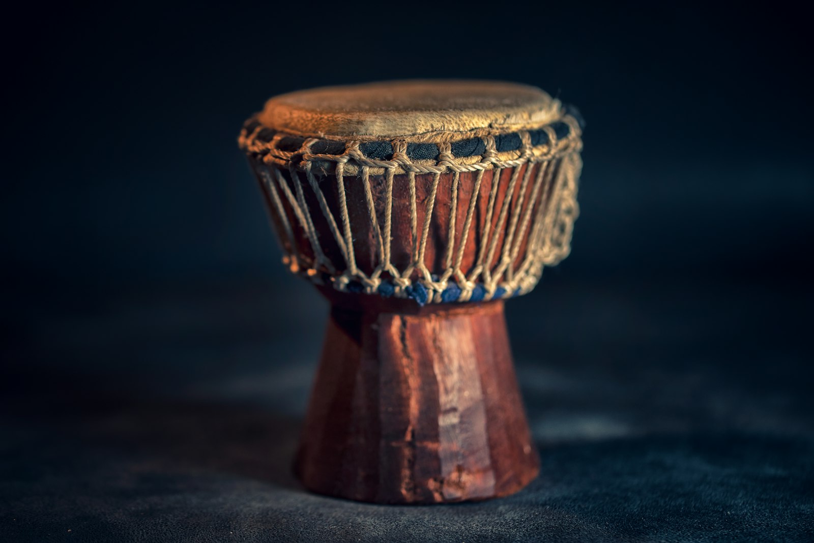Hand drum on a dark background