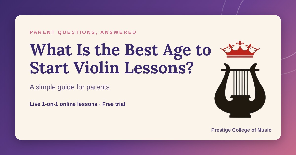 Graphic asking what is the best age to start violin lessons